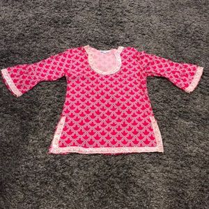 Escapada 3/4 Sleeve Tunic Top  w/ Embellishments